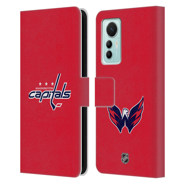 NHL Washington Capitals Plain Leather Book Wallet Case Cover For Xiaomi 12 Lite