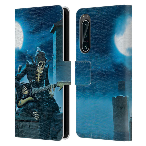 Vincent Hie Skulls Tribute Leather Book Wallet Case Cover For Sony Xperia 5 IV