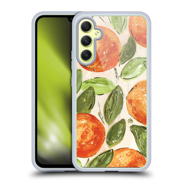 Haley Bush Pattern Painting Orange Splash Soft Gel Case for Samsung Galaxy A34 5G