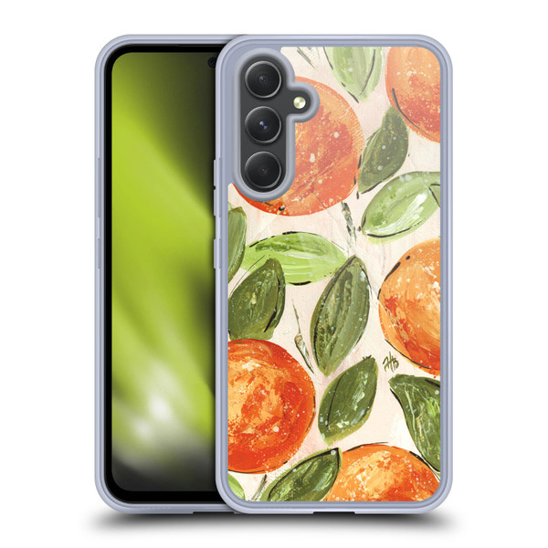 Haley Bush Pattern Painting Orange Splash Soft Gel Case for Samsung Galaxy A54 5G