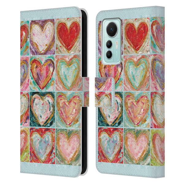 Haley Bush Pattern Painting Hearts Leather Book Wallet Case Cover For Xiaomi 12 Lite
