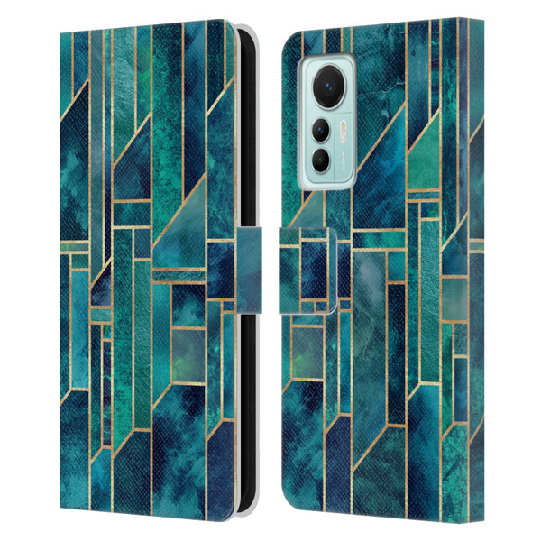 Elisabeth Fredriksson Geometric Design And Pattern Blue Skies Leather Book Wallet Case Cover For Xiaomi 12 Lite
