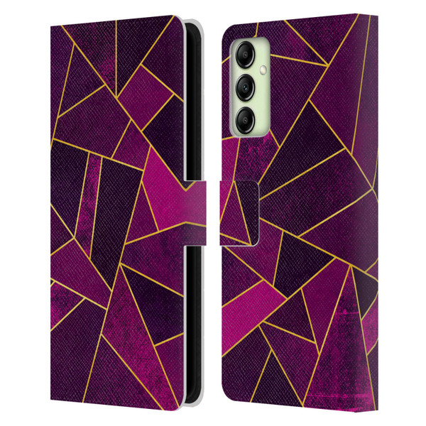 Elisabeth Fredriksson Stone Collection Purple Leather Book Wallet Case Cover For Samsung Galaxy A14 5G