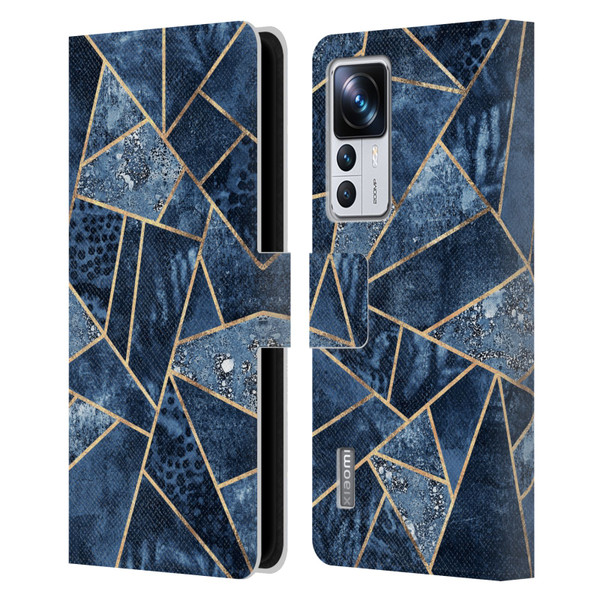Elisabeth Fredriksson Stone Collection Blue Leather Book Wallet Case Cover For Xiaomi 12T Pro