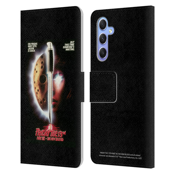 Friday the 13th Part VII The New Blood Graphics Key Art Leather Book Wallet Case Cover For Samsung Galaxy A34 5G