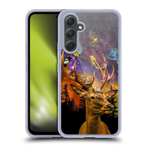 Dave Loblaw Animals Deer and Birds Soft Gel Case for Samsung Galaxy A54 5G
