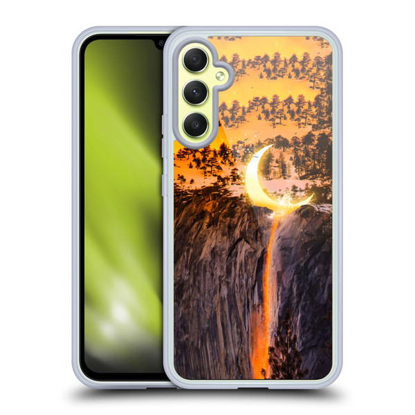 Dave Loblaw Sci-Fi And Surreal Fire Canyon Moon Soft Gel Case for Samsung Galaxy A34 5G
