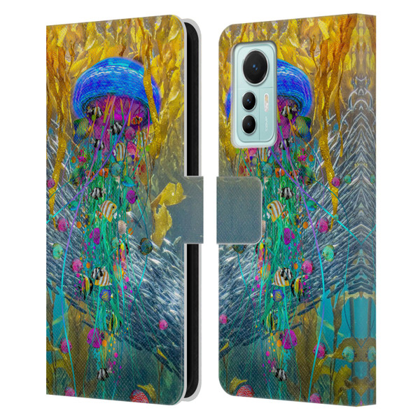 Dave Loblaw Jellyfish Jellyfish Kelp Field Leather Book Wallet Case Cover For Xiaomi 12 Lite