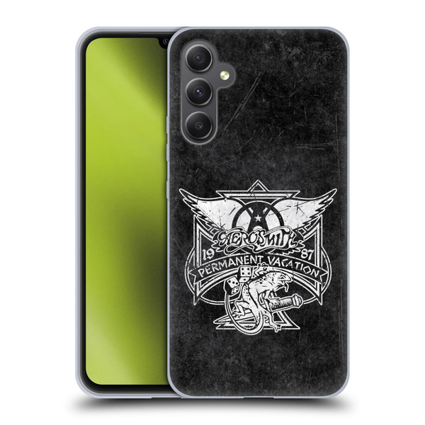 Aerosmith Black And White 1987 Permanent Vacation Soft Gel Case for Samsung Galaxy A34 5G