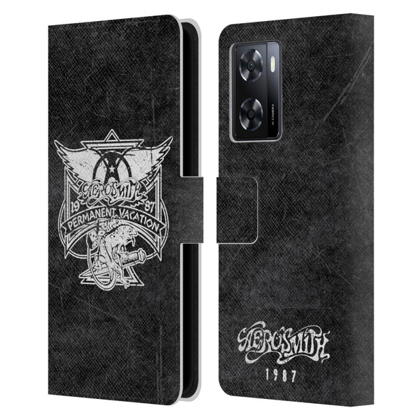 Aerosmith Black And White 1987 Permanent Vacation Leather Book Wallet Case Cover For OPPO A57s