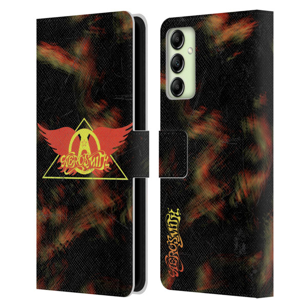 Aerosmith Classics Triangle Winged Leather Book Wallet Case Cover For Samsung Galaxy A14 5G