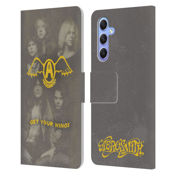 Aerosmith Classics Get Your Wings Leather Book Wallet Case Cover For Samsung Galaxy A34 5G