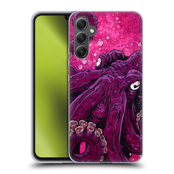 David Lozeau Colourful Grunge Octopus Squid Soft Gel Case for Samsung Galaxy A34 5G