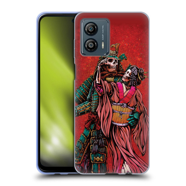 David Lozeau Colourful Art Samurai And Geisha Soft Gel Case for Motorola Moto G53 5G