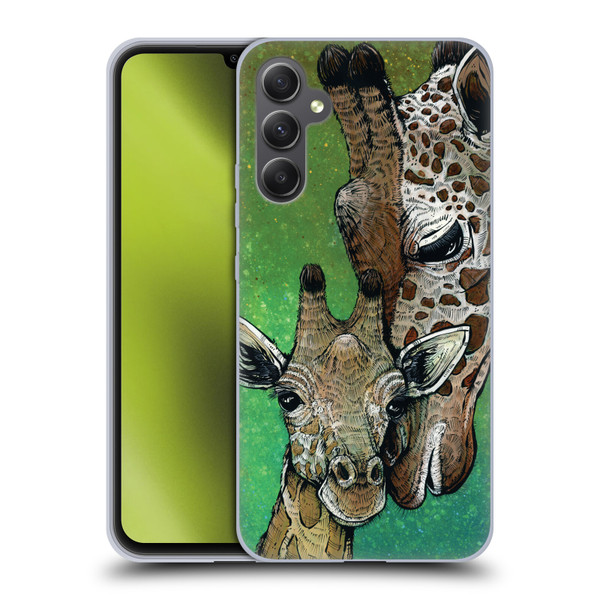 David Lozeau Colourful Art Giraffe Soft Gel Case for Samsung Galaxy A34 5G