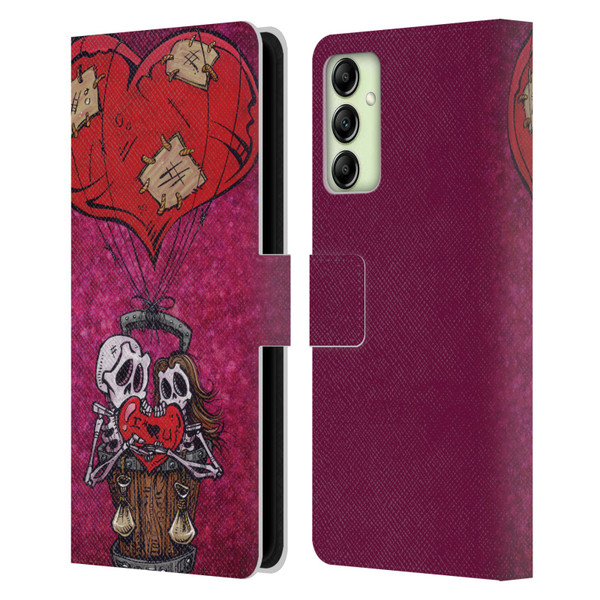 David Lozeau Colourful Grunge Day Of The Dead Leather Book Wallet Case Cover For Samsung Galaxy A14 5G