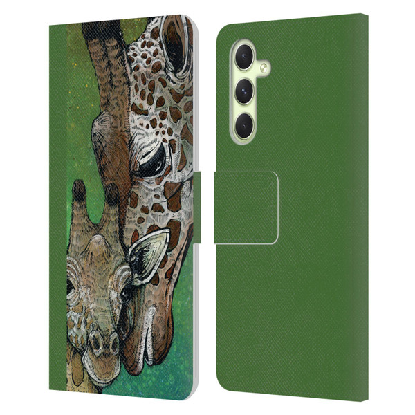 David Lozeau Colourful Art Giraffe Leather Book Wallet Case Cover For Samsung Galaxy A54 5G