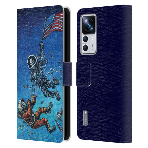 David Lozeau Skeleton Grunge Astronaut Battle Leather Book Wallet Case Cover For Xiaomi 12T Pro