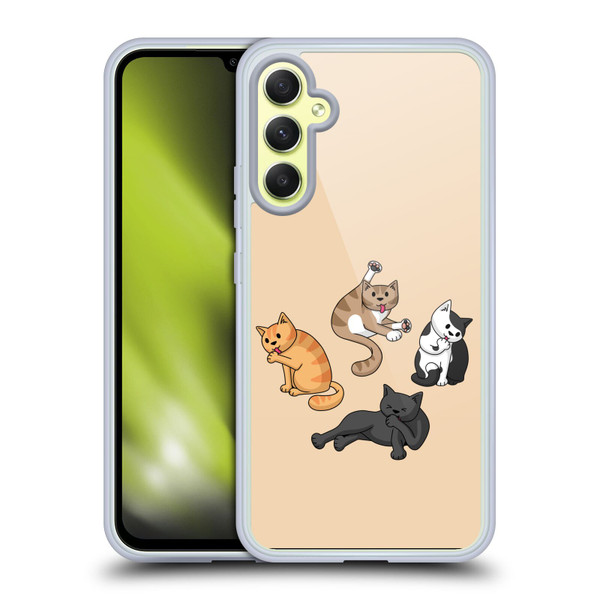 Beth Wilson Doodle Cats 2 Washing Time Soft Gel Case for Samsung Galaxy A34 5G