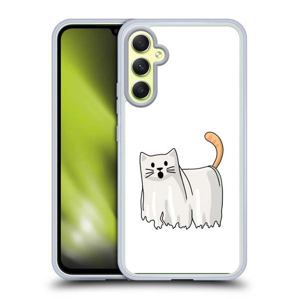 Beth Wilson Doodle Cats 2 Halloween Ghost Soft Gel Case for Samsung Galaxy A34 5G