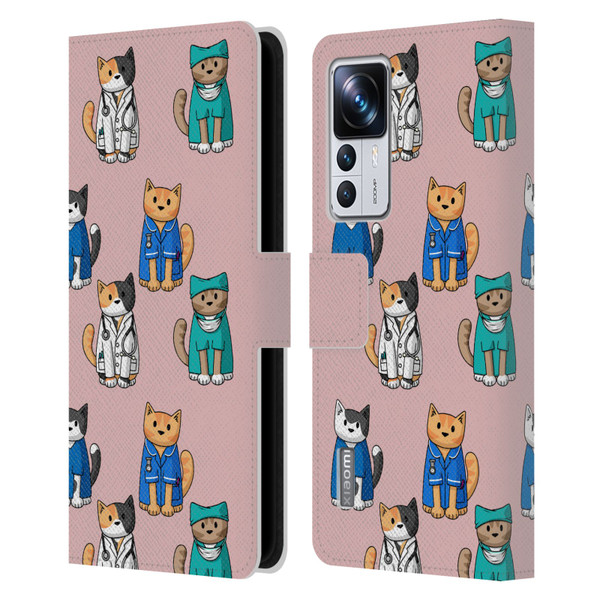 Beth Wilson Doodle Cats 2 Professionals Leather Book Wallet Case Cover For Xiaomi 12T Pro