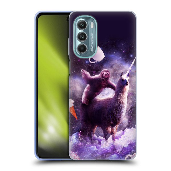 Random Galaxy Mixed Designs Sloth Riding Unicorn Soft Gel Case for Motorola Moto G Stylus 5G (2022)