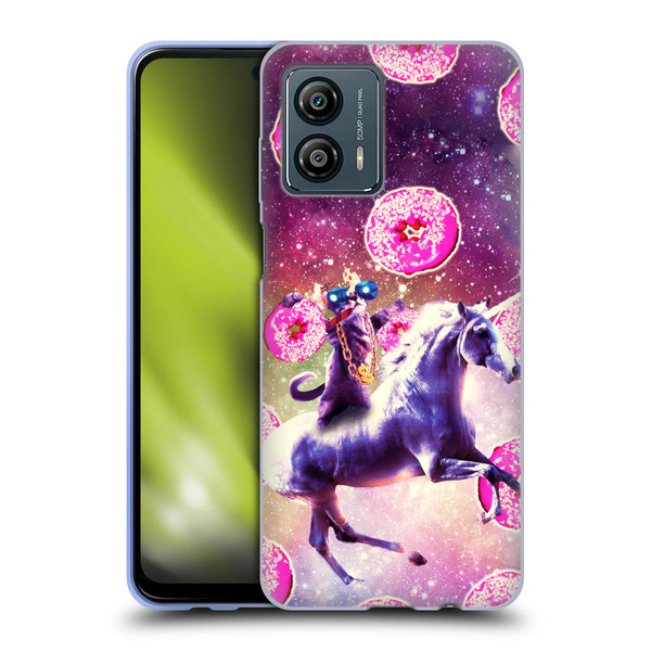 Random Galaxy Mixed Designs Thug Cat Riding Unicorn Soft Gel Case for Motorola Moto G53 5G