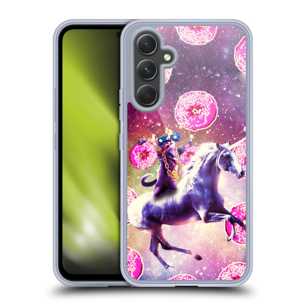 Random Galaxy Mixed Designs Thug Cat Riding Unicorn Soft Gel Case for Samsung Galaxy A54 5G