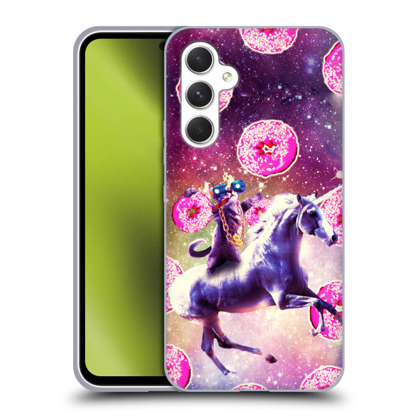 Random Galaxy Mixed Designs Thug Cat Riding Unicorn Soft Gel Case for Samsung Galaxy A54 5G