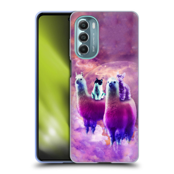 Random Galaxy Space Llama Kitty & Cat Soft Gel Case for Motorola Moto G Stylus 5G (2022)