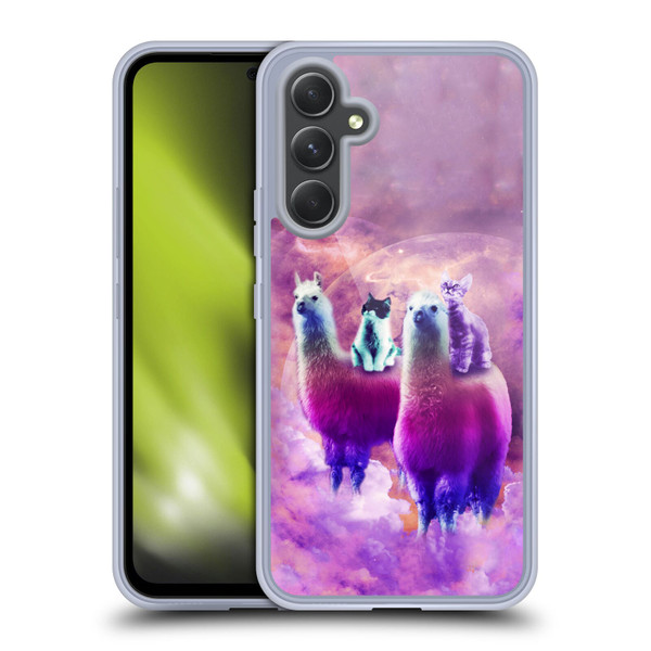 Random Galaxy Space Llama Kitty & Cat Soft Gel Case for Samsung Galaxy A54 5G