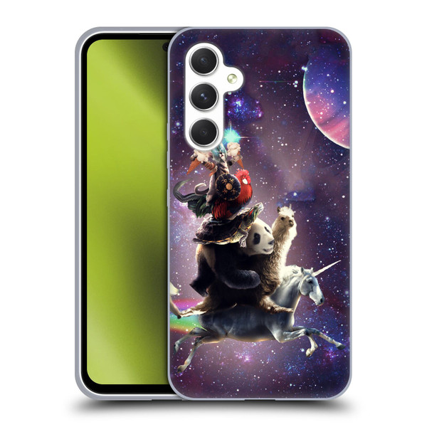 Random Galaxy Space Llama Unicorn Space Ride Soft Gel Case for Samsung Galaxy A54 5G