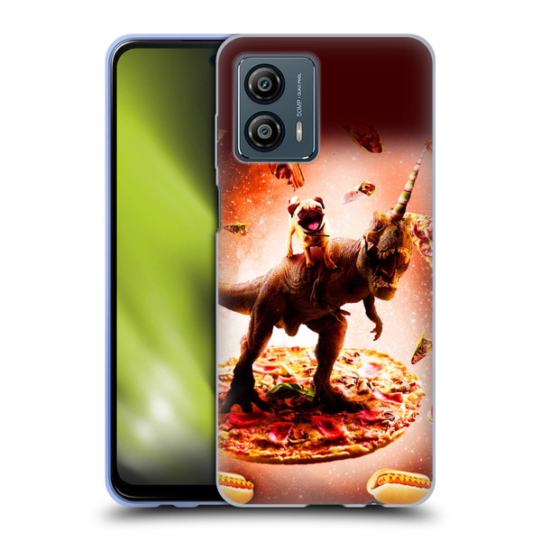 Random Galaxy Space Pizza Ride Pug & Dinosaur Unicorn Soft Gel Case for Motorola Moto G53 5G