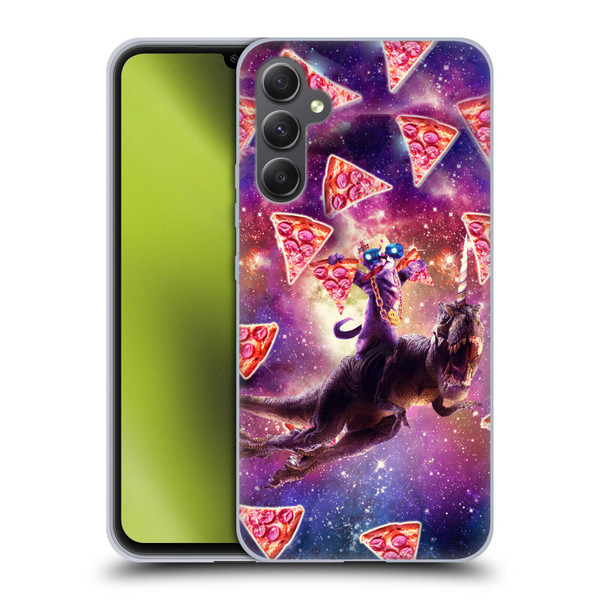 Random Galaxy Space Pizza Ride Thug Cat & Dinosaur Unicorn Soft Gel Case for Samsung Galaxy A34 5G