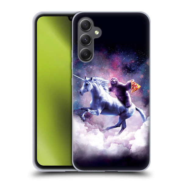 Random Galaxy Space Unicorn Ride Pizza Sloth Soft Gel Case for Samsung Galaxy A34 5G
