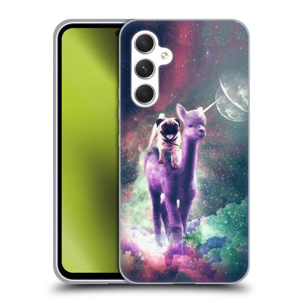 Random Galaxy Space Unicorn Ride Pug Riding Llama Soft Gel Case for Samsung Galaxy A54 5G