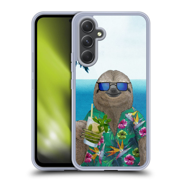 Barruf Animals Sloth In Summer Soft Gel Case for Samsung Galaxy A54 5G