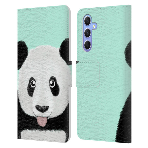 Barruf Animals The Cute Panda Leather Book Wallet Case Cover For Samsung Galaxy A34 5G