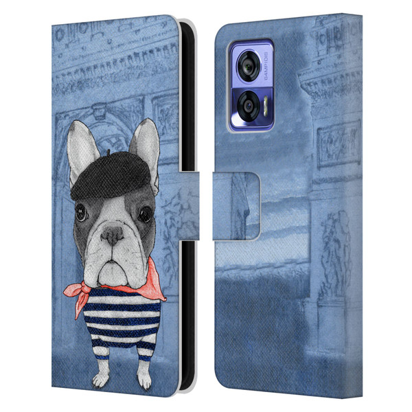 Barruf Dogs French Bulldog Leather Book Wallet Case Cover For Motorola Edge 30 Neo 5G
