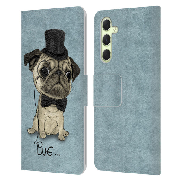 Barruf Dogs Gentle Pug Leather Book Wallet Case Cover For Samsung Galaxy A54 5G