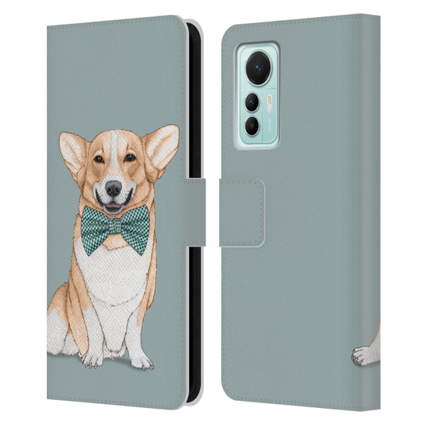 Barruf Dogs Corgi Leather Book Wallet Case Cover For Xiaomi 12 Lite