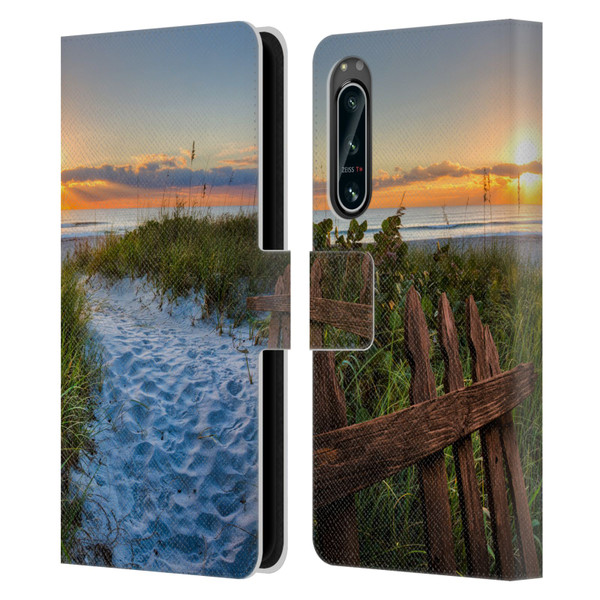 Celebrate Life Gallery Beaches Sandy Trail Leather Book Wallet Case Cover For Sony Xperia 5 IV