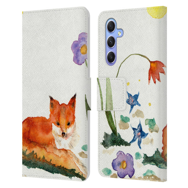 Wyanne Animals Little Fox In The Garden Leather Book Wallet Case Cover For Samsung Galaxy A34 5G