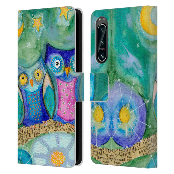 Wyanne Owl Wishing The Night Away Leather Book Wallet Case Cover For Sony Xperia 5 IV