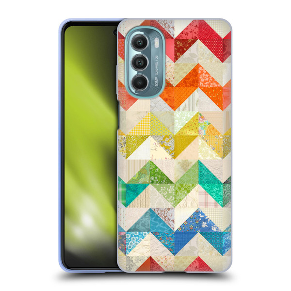 Rachel Caldwell Patterns Zigzag Quilt Soft Gel Case for Motorola Moto G Stylus 5G (2022)