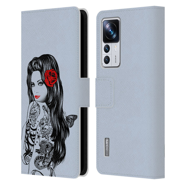Rachel Caldwell Illustrations Tattoo Girl Leather Book Wallet Case Cover For Xiaomi 12T Pro