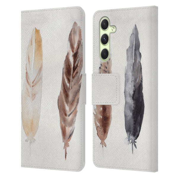 Mai Autumn Feathers Pattern Leather Book Wallet Case Cover For Samsung Galaxy A54 5G