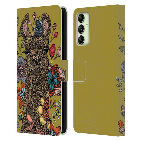 Valentina Animals And Floral Llama Leather Book Wallet Case Cover For Samsung Galaxy A14 5G