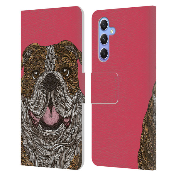Valentina Dogs English Bulldog Leather Book Wallet Case Cover For Samsung Galaxy A34 5G