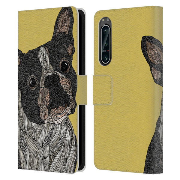 Valentina Dogs French Bulldog Leather Book Wallet Case Cover For Sony Xperia 5 IV